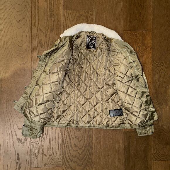 G By Guess Cargo Military Style Y2K Green Puffer Jacket Size XS - Picture 3 of 6